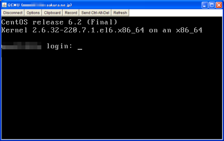 さくらのVPS VNCリモートコンソール さくらのVPS VNCリモートコンソール