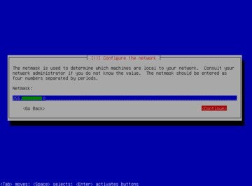 Debian インストール ネットマスク設定 Debian インストール ネットマスク設定